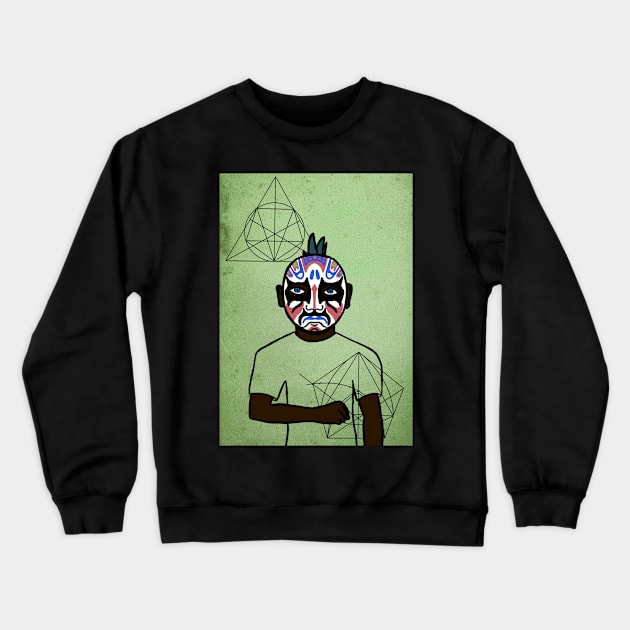 Unveiling "1600 Penns And So On" - A MaleMask NFT with ChineseEye Color and Davinci Background Crewneck Sweatshirt by Hashed Art